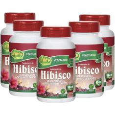 Imagem de Hibisco com Gengibre 90 comprimidos de 500mg Kit com 5 Frascos