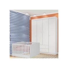 Imagem de Quarto Infantil Com Berço Doce Sonho E Guarda Roupa Infantil Elisa 4 P