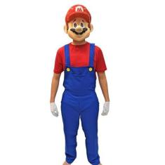 Imagem de Máscara Mario + Fantasia,Fibra,Trenzinho Da Alegria,Mascote,Palhaçaria