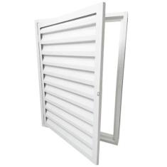 Imagem de Porta Alçapão Abrigo Branco 70x60 Laminado Resistente Em Aço Portinhol