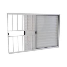 Imagem de Janela Veneziana Em Alum nio 100 X 120 X 8 Cm Com Grade 3 Fol