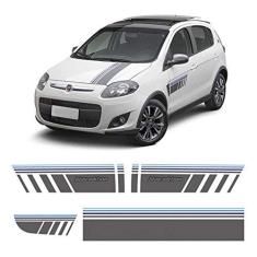 Imagem de Faixa Blue Edition Fiat Palio Sporting 2015 Adesivo Grafite