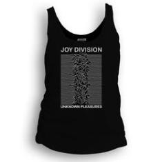 Imagem de Camiseta regata feminina 100% algodão DASANTIGAS estampa Joy Division - Unknown Pleasures em serigrafia.