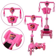Imagem de Patinete Infantil Menina Com Led Mundo de Kaboo Ajustável
