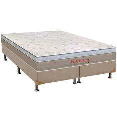 Imagem de Cama Box Queen: Colchão Molas Bonnel Orthoflex Florença + Base Crc Suede Clean(158X198)