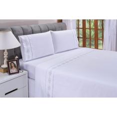 Imagem de Jogo lençol Diamante quarto casal king bordado 4 peças 2fronha - Shopp