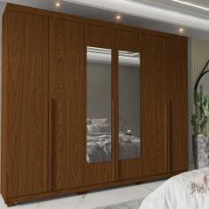 Imagem de Guarda Roupa Casal 6 Portas 4 Gavetas Com Pés E Espelho Imperatriz Gel