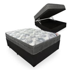 Imagem de Cama Box Com Baú Casal + Colchão De Molas Ensacadas Preto