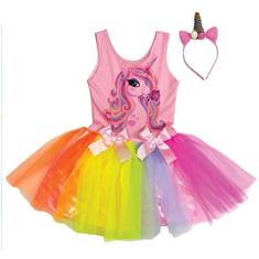 Imagem de Fantasia Infantil Unicórnio Vestido com Tiara