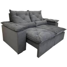 Imagem de Sofá Retrátil E Reclinável 2 Lugares Grécia Kasa Comigo Cinza