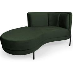 Imagem de Sofá Chaise Esquerdo Sala de Estar Penélope Base Preto Suede Verde - N