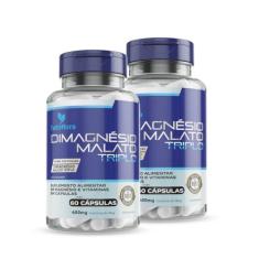 Imagem de Kit Com 02 - Dimagnésio Malato Triplo (Malato, Bisglicinato e Cloreto de Magnésio) 60 Caps 600mg TuttiFlora