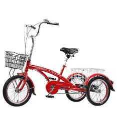 Imagem de Triciclo adulto de velocidade única para atividades ao ar livre com cesta de compras para recreação compras piqueniques exercício masculino feminino pedal ciclismo