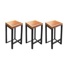 Imagem de Kit 3 Banquetas Bistro Premium Estilo Industrial