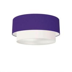 Imagem de Plafon Duplo Cilíndrico Md-3062 45X40cm Bivolt Roxo Branco