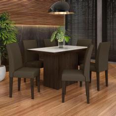 Imagem de Conjunto Sala De Jantar 6 Cadeiras Imbuia Meli - Moveis arapongas