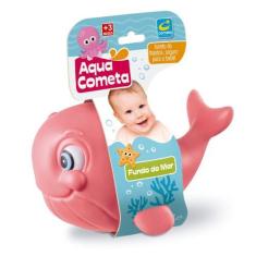 Imagem de Brinquedo Para Banho Baleia Rosa Fundo Do Mar +3 Meses Cometa Brinqued