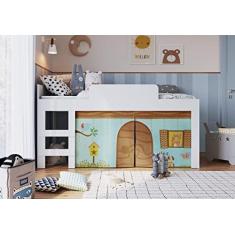 Imagem de CAMA INFANTIL COM PROTETOR E CORTINA 90 ALEGRIA MEU FOFINHO BRANCO