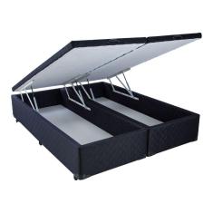 Imagem de Cama Box Baú Casal Mega Tecido Black - 138x188 - Bipartido