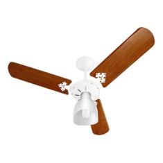 Imagem de Ventilador De Teto New Delta Light Branco Com Mogno( Madeira) Voltagem