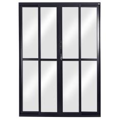 Imagem de Porta Correr 4 Folhas Móveis Central Topsul 210x200cm Esquadrisul Preto