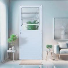 Imagem de Porta Basculante Lambril Alumínio 2,10 X 90 Lado Esquerdo Branco Hale Esquadrias Branco