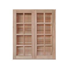 Imagem de Janela De Madeira De Abrir 120x120cm 4 Folhas Rodam  Eucalipto