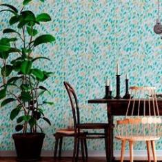 Imagem de Papel De Parede Adesivo Folhas Azuis N012009 Rolo 0,58X3M