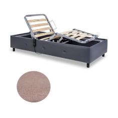 Imagem de Cama Solteiro Motorizada Linho Natural 100x209x44 cm Sem Fio - Pilati
