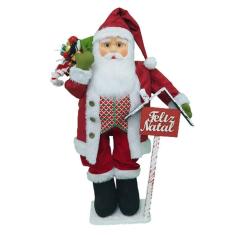 Imagem de Boneco Natal Papai Noel Placa Feliz Natal 50cm