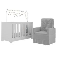 Imagem de Berço 3x1 com Poltrona de Amamentação Multimóveis Mp4064 Branco/cinza