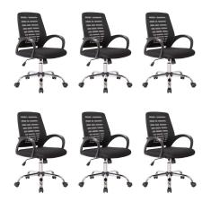 Imagem de Conjunto com 6 Cadeiras de Escritório Secretária Giratórias Light 