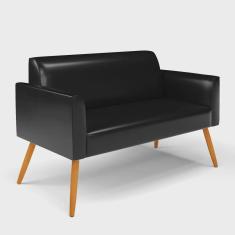 Imagem de Sofá Namoradeira Pés Palito Castanho Marisa Corano Preto D03 - D'Rossi