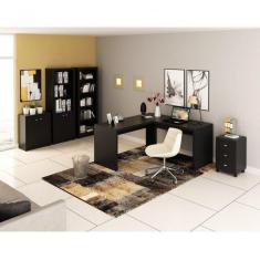 Imagem de Kit 5 Pe as Com 1 Mesa, 1 Arm rio, 1 Gaveteiro, 1 Estante E 1
