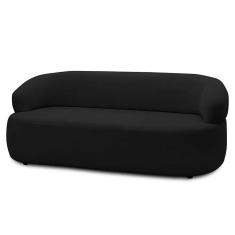 Imagem de Sofá 2 Lugares Living Orgânico Sala de Estar 140cm Conka F05 Veludo Preto - Mpozenato