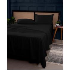 Imagem de Conjunto De Lençol Casal 4 Peças Completo Micro Percal 400 Fios Ótimo