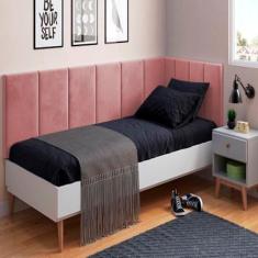 Imagem de Conjunto De Cabeceira Painel Modulada Cama Box Laura Ii Solteiro 0,90