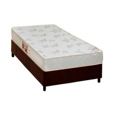 Imagem de Conjunto Box Solteiro: Colchão Espuma Castor D33 Sleep Max Relax + Base CRC Suede Brown(88x188)