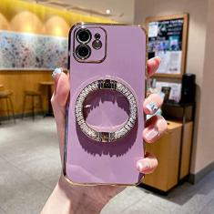 Imagem de Capa com suporte redondo brilhante para Samsung Galaxy A82 A72 A71 A52 A50 A53 A51 A32 A22 A23 A33 A13 A12 5G 4G Note 20Pro Cover, roxo, para A33 5G