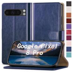 Imagem de RingPi Capa para celular Google Pixel 8 Pro [couro com bloqueio de RFID], [3 compartimentos para cartão de crédito] capa flip folio book à prova de choque, capas com suporte, mulheres e homens para