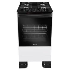 Imagem de Fogão Mueller 4 bocas Branco com Mesa de Vidro e grades de ferro fundido Bivolt MFV4BF