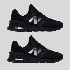 Imagem de Kit 2 Pares De Tenis New Speed Classico Running Lançamento, Black, Bla