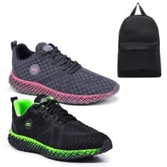 Imagem de Combo 2 Pares de Tênis + Mochila Básica para Atividades do Dia a Dia-Unissex
