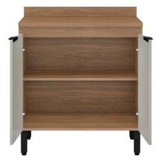 Imagem de Balcão De Cozinha 80cm Firenze 2 Portas Amêndola/Nude - Demóbile - Dem