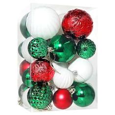 Imagem de Annecy Enfeites de árvore de Natal – Conjunto de 30 peças de enfeites de bola de Natal de plástico à prova de estilhaçamento para árvore de Natal, feriados, grinaldas e decorações de festa (vários