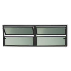 Imagem de Janela de Alumínio Basculante 2 Seções 40x150cm Vidro Mini Boreal Plus Brimak Preto