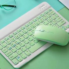 Imagem de Teclado e Mouse sem Fio Verde com Conexão Bluetooth ABNT 1 - Genérico