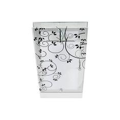 Imagem de Arandela Retangular Vidro Branco Jateado Flores 35CM 1E27