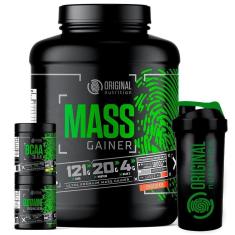 Imagem de Kit Mass Gainer 1800g + BCAA + Glutamina 100g + Coqueteleira - Original Nutrition-Unissex