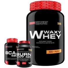 Imagem de Kit Waxy Whey (35%) 900G + Bcaa 100G + Pré Treino  - Bodybuilders